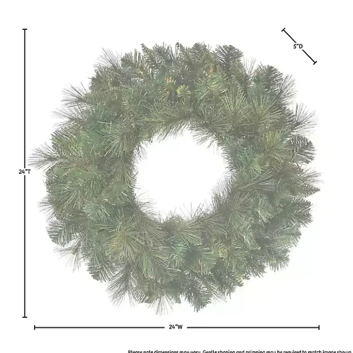 Best Kirklands Home Natural Deluxe Belgium Pine Wreath, 24 in. Green