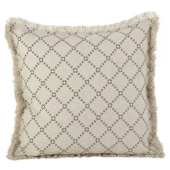 Online Kirklands Home Natural Diamond Pillow with Fringed Edges