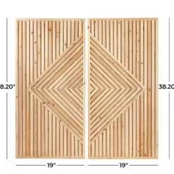 Sale Kirklands Home Natural Diamond Wood Panel Wall Plaques, Set of 2 Brown