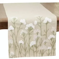 Sale Kirklands Home Natural Embroidered Floral Table Runner