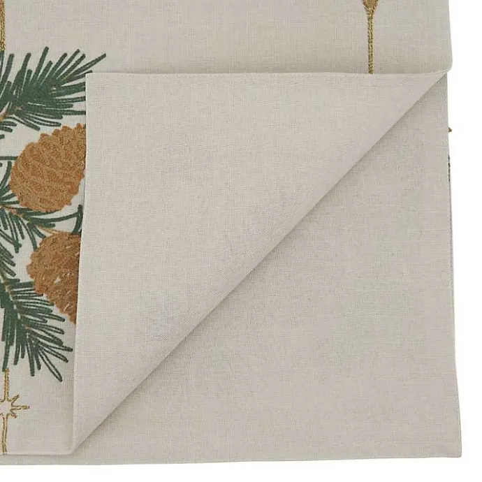 Best Kirklands Home Natural Embroidered Pinecone Table Runner