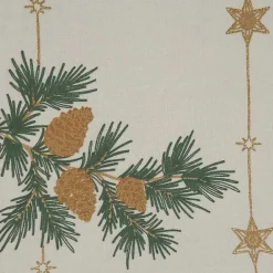 Best Kirklands Home Natural Embroidered Pinecone Table Runner