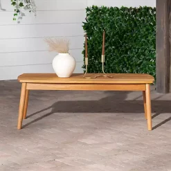 Online Kirklands Home Natural Eucalyptus Wood Outdoor Coffee Table Tan