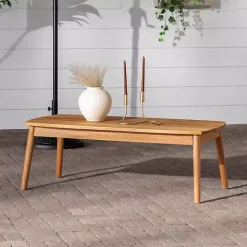 Online Kirklands Home Natural Eucalyptus Wood Outdoor Coffee Table Tan