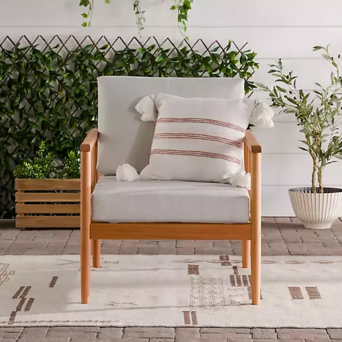 Online Kirklands Home Natural Eucalyptus Wood Outdoor Accent Chair