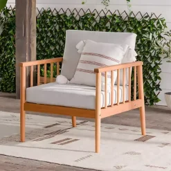 Online Kirklands Home Natural Eucalyptus Wood Outdoor Accent Chair