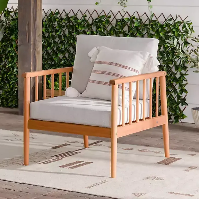 Online Kirklands Home Natural Eucalyptus Wood Outdoor Accent Chair