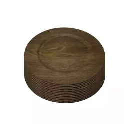 Outlet Kirklands Home Natural Faux-Wood Charger Plates, Set of 12 Brown