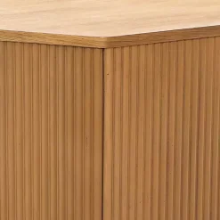 Best Kirklands Home Natural Fluted Hexagon Coffee Table Tan