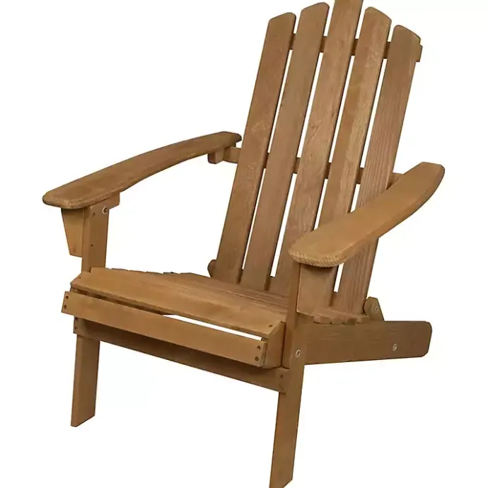 Best Kirklands Home Natural Folding Outdoor Adirondack Chair Tan