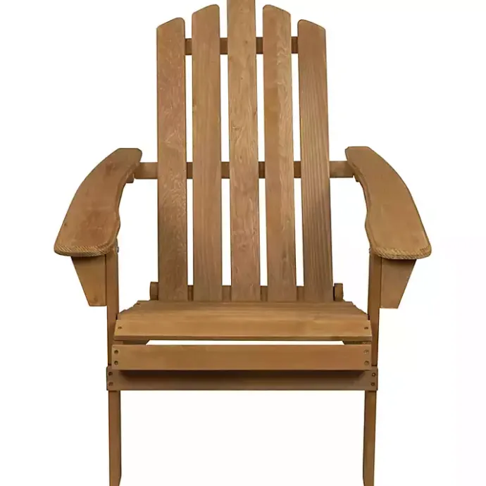 Best Kirklands Home Natural Folding Outdoor Adirondack Chair Tan