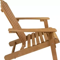 Best Kirklands Home Natural Folding Outdoor Adirondack Chair Tan