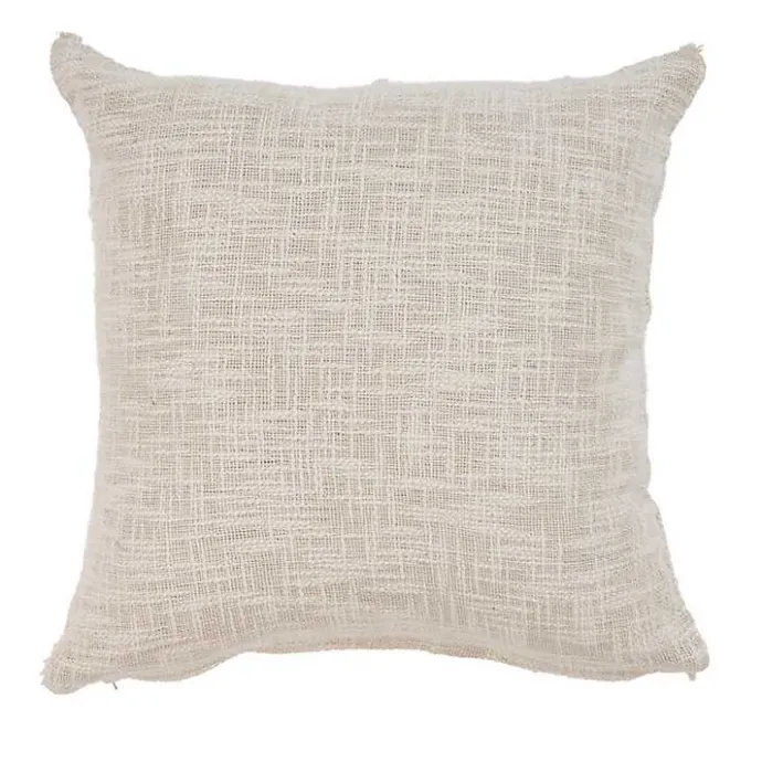 Hot Kirklands Home Natural Fringe Diamond Pillow, 20 in. Tan