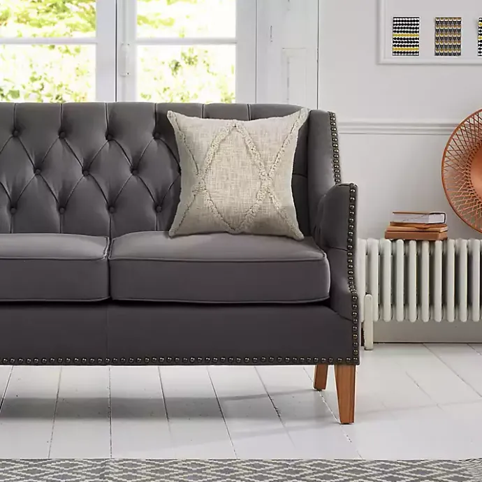 Hot Kirklands Home Natural Fringe Diamond Pillow, 20 in. Tan