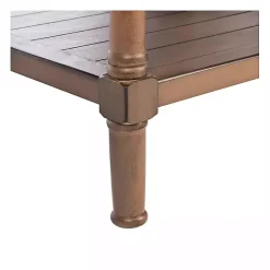 Outlet Kirklands Home Natural Geometric Industrial Pull Accent Table Brown