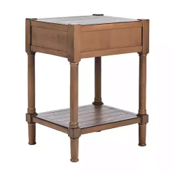 Outlet Kirklands Home Natural Geometric Industrial Pull Accent Table Brown