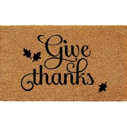 Sale Kirklands Home Natural Give Thanks Thanksgiving Doormat, 29 in.