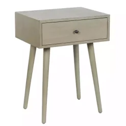 Best Kirklands Home Natural Wood 1-Drawer Arthur Accent Table Gray