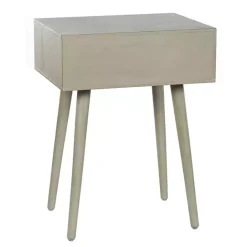 Best Kirklands Home Natural Wood 1-Drawer Arthur Accent Table Gray