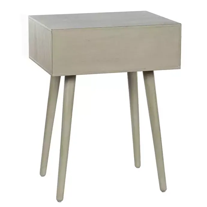 Best Kirklands Home Natural Wood 1-Drawer Arthur Accent Table Gray