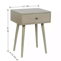 Best Kirklands Home Natural Wood 1-Drawer Arthur Accent Table Gray