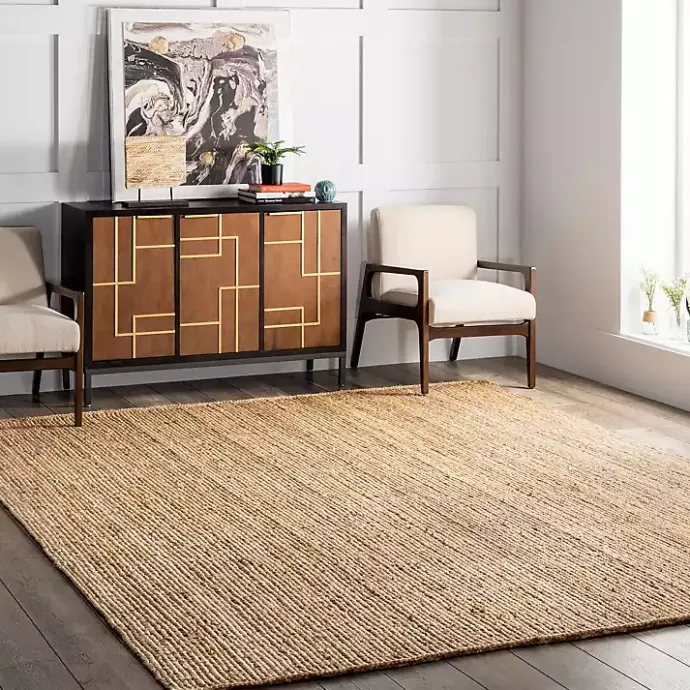 Sale Kirklands Home Natural Hand Woven Rigo Jute Area Rug, 10x13 Tan