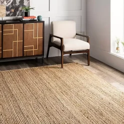 Sale Kirklands Home Natural Hand Woven Rigo Jute Area Rug, 10x13 Tan