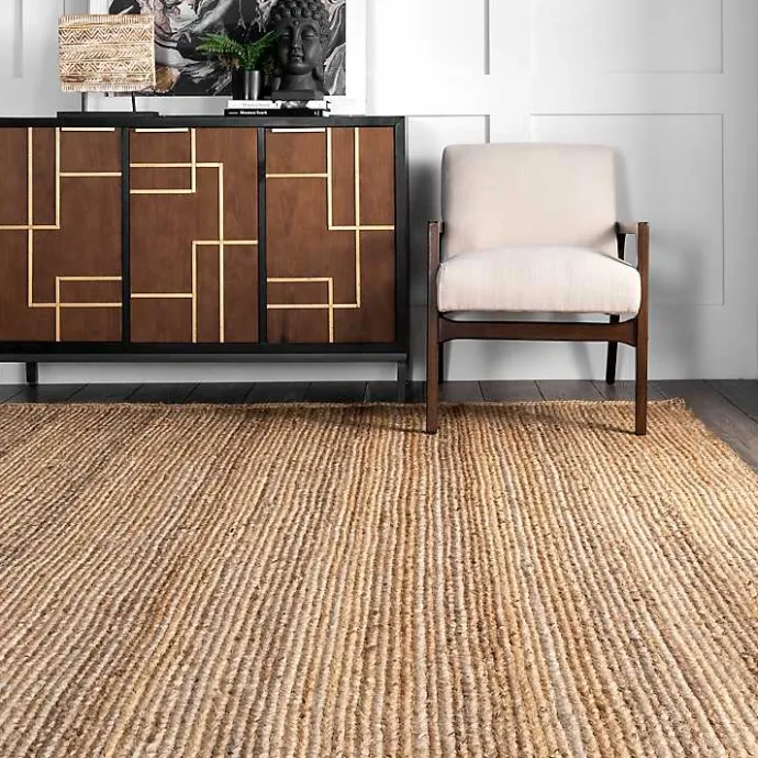 Sale Kirklands Home Natural Hand Woven Rigo Jute Area Rug, 12x18 Tan