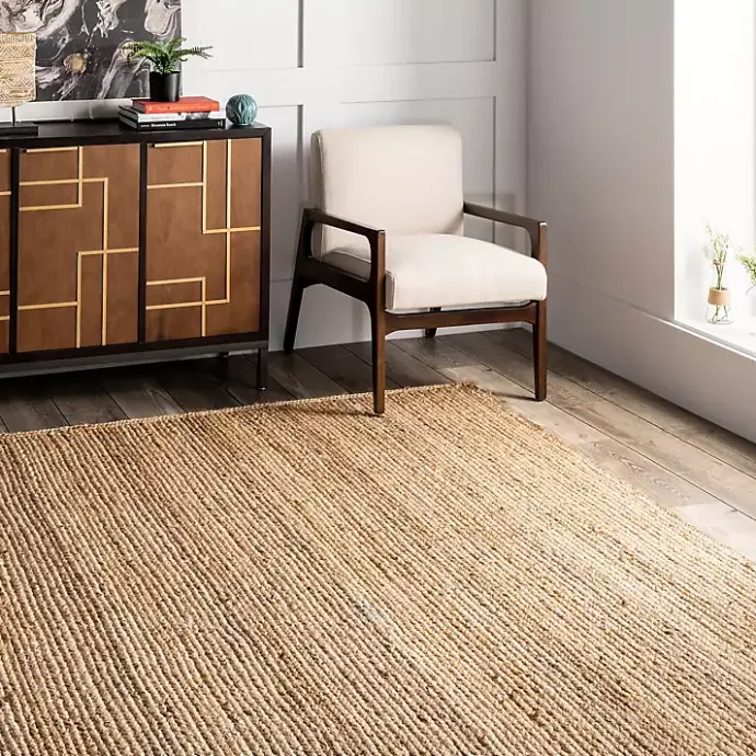 Sale Kirklands Home Natural Hand Woven Rigo Jute Area Rug, 12x18 Tan