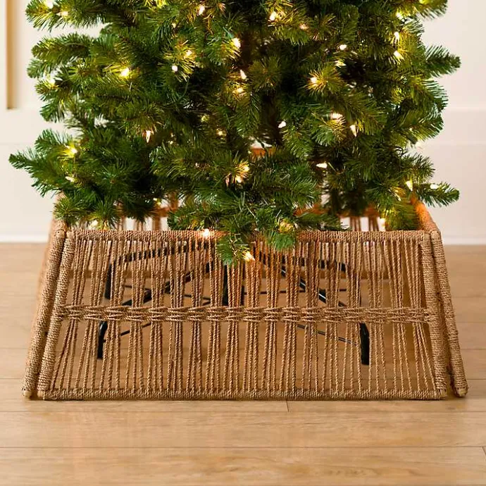 Sale Kirklands Home Natural Hemp Rope Woven Christmas Tree Collar Tan