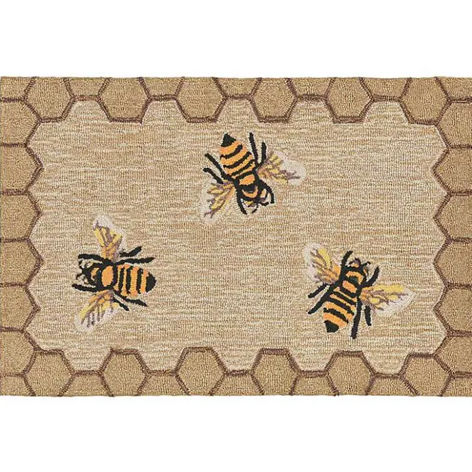 Outlet Kirklands Home Natural Honeycomb & Bees Outdoor Accent Rug