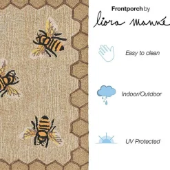 Outlet Kirklands Home Natural Honeycomb & Bees Outdoor Accent Rug