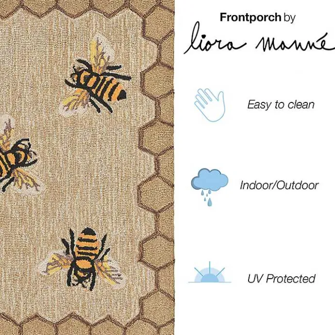 Outlet Kirklands Home Natural Honeycomb & Bees Outdoor Accent Rug