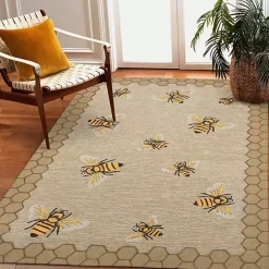 Outlet Kirklands Home Natural Honeycomb & Bees Outdoor Accent Rug