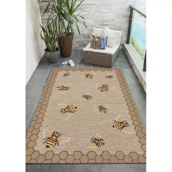 Outlet Kirklands Home Natural Honeycomb & Bees Outdoor Accent Rug