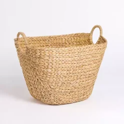 Outlet Kirklands Home Natural Hyacinth Basket with Handles Tan
