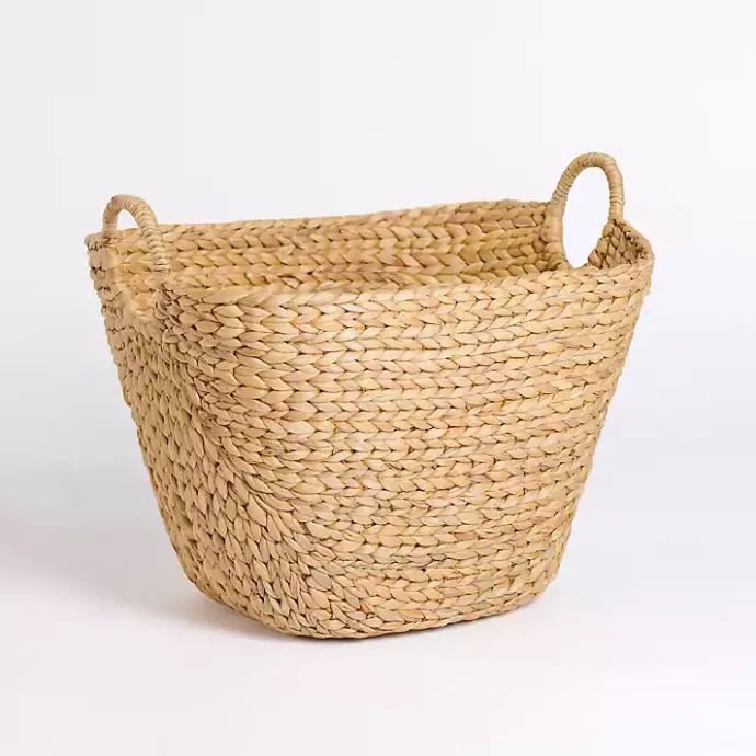 Outlet Kirklands Home Natural Hyacinth Basket with Handles Tan