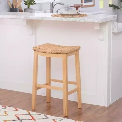 Clearance Kirklands Home Natural Hyacinth Haysom Bar Stool Tan