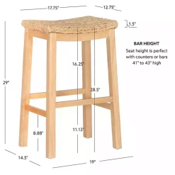 Clearance Kirklands Home Natural Hyacinth Haysom Bar Stool Tan