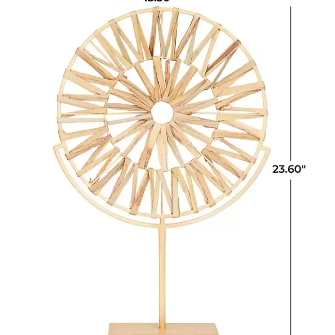 Clearance Kirklands Home Natural Hyacinth Sunburst Sculpture Tan