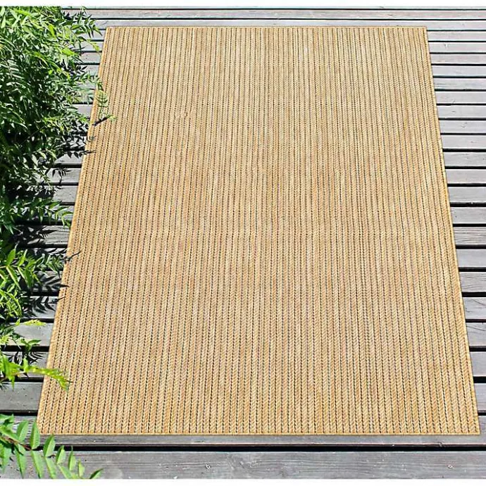 Best Kirklands Home Natural Intertwined Santal Outdoor Area Rug, 7x9 Tan