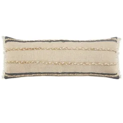 Clearance Kirklands Home Natural Jute Braided Stripe Lumbar Pillow