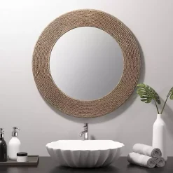 Best Kirklands Home Natural Jute Round Wall Mirror