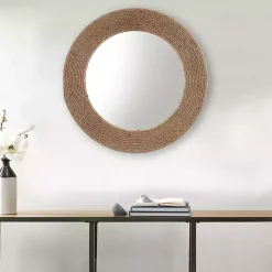 Best Kirklands Home Natural Jute Round Wall Mirror