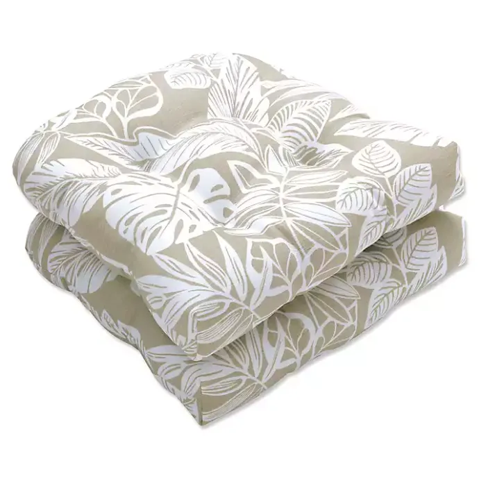 Sale Kirklands Home Natural Leaves Tufted 2-pc. Outdoor Seat Cushions