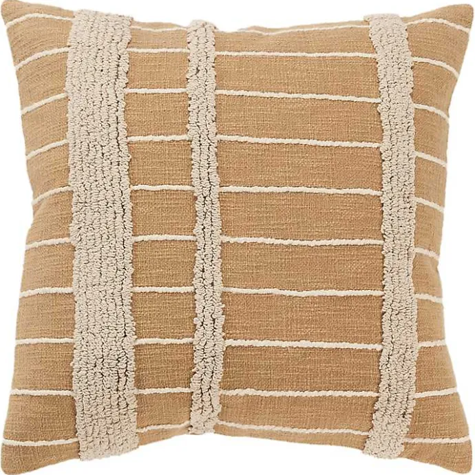 Hot Kirklands Home Natural Leo Striped Pillow Tan