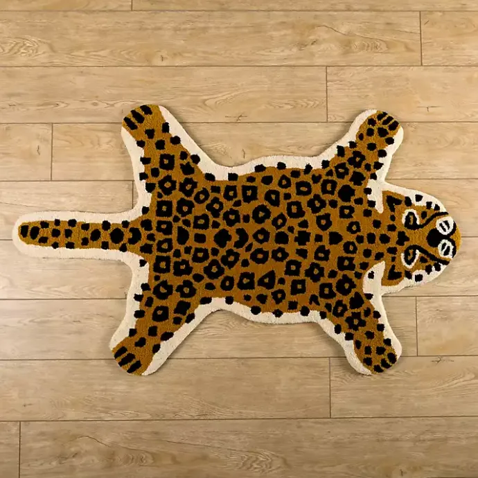 Kirklands Home Natural Leopard Shaped Scatter Rug