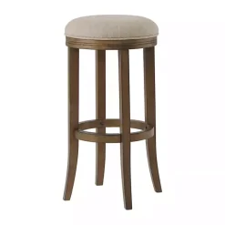 Clearance Kirklands Home Natural Linen and Wood Bar Stool Tan