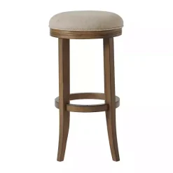 Clearance Kirklands Home Natural Linen and Wood Bar Stool Tan
