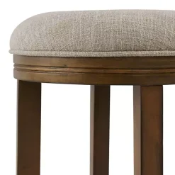 Clearance Kirklands Home Natural Linen and Wood Bar Stool Tan